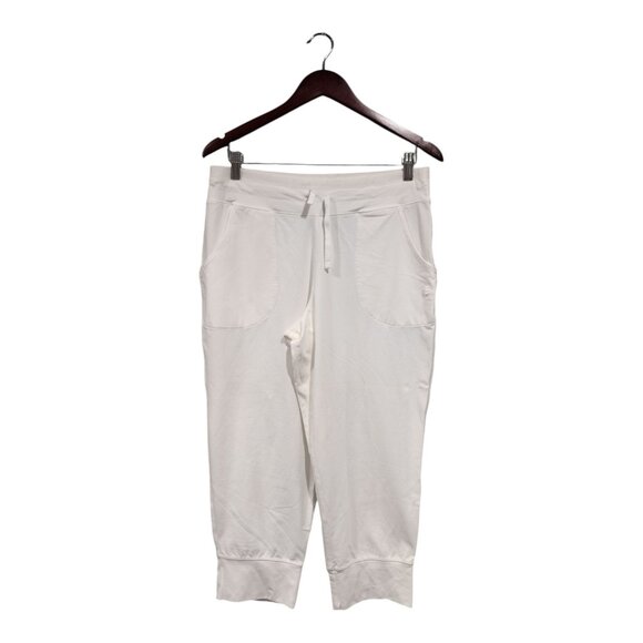 Coolibar Weekend Crop Jogger Pants Stretch Pockets UPF 50 White Sun Protection M - Picture 1 of 14